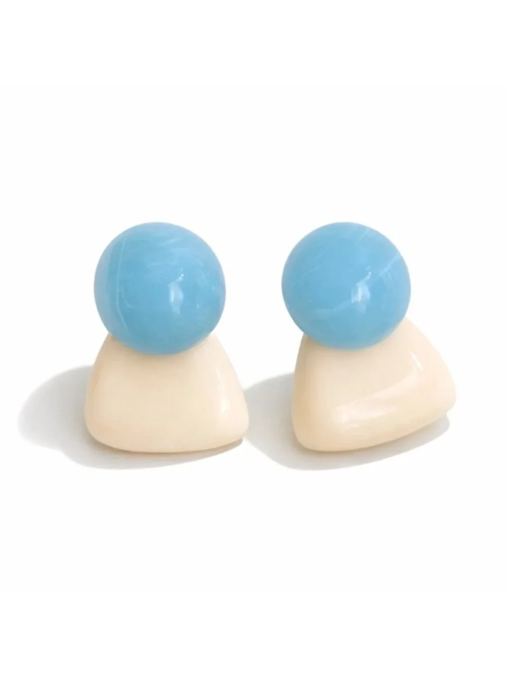 New! Blue Abstract Stone Post Earrings NWOT